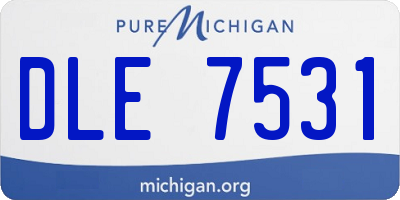 MI license plate DLE7531