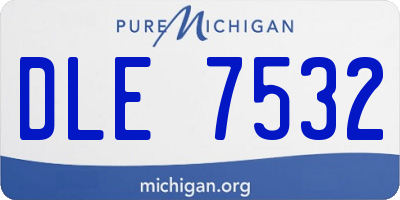 MI license plate DLE7532