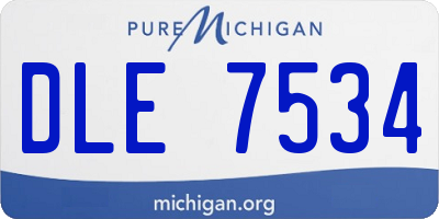 MI license plate DLE7534