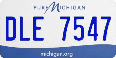 MI license plate DLE7547