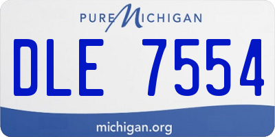 MI license plate DLE7554