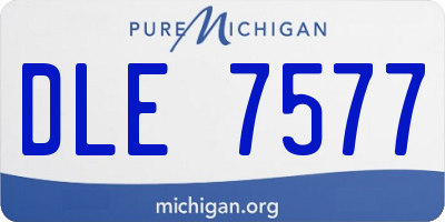 MI license plate DLE7577