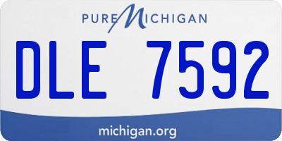 MI license plate DLE7592