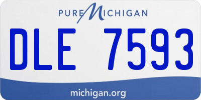 MI license plate DLE7593