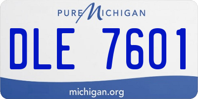 MI license plate DLE7601