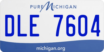 MI license plate DLE7604