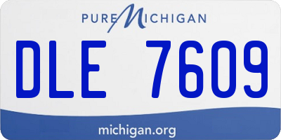 MI license plate DLE7609