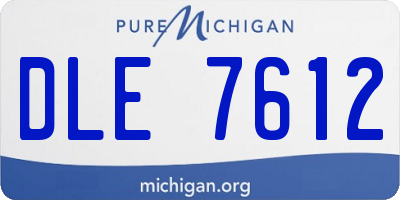 MI license plate DLE7612