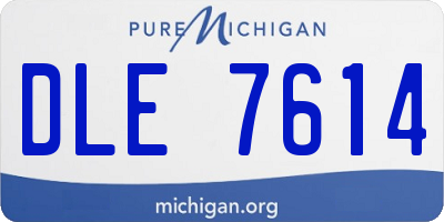 MI license plate DLE7614