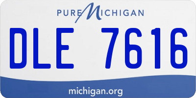 MI license plate DLE7616