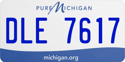 MI license plate DLE7617