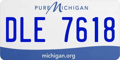 MI license plate DLE7618