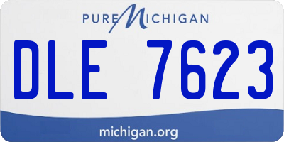 MI license plate DLE7623