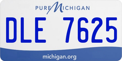 MI license plate DLE7625