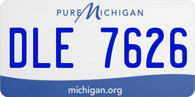 MI license plate DLE7626