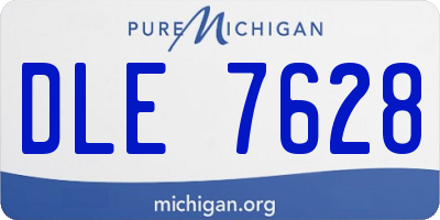 MI license plate DLE7628