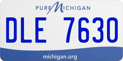MI license plate DLE7630