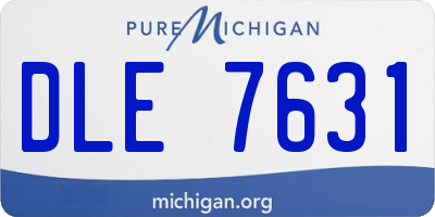 MI license plate DLE7631