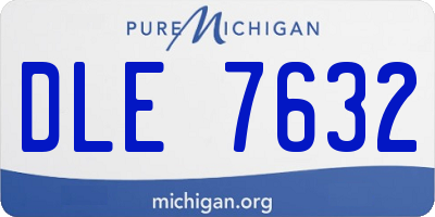MI license plate DLE7632