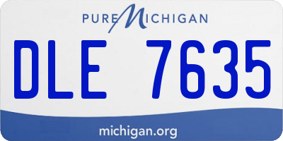 MI license plate DLE7635