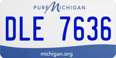 MI license plate DLE7636