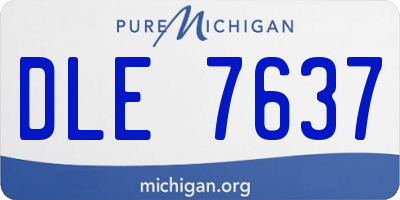 MI license plate DLE7637