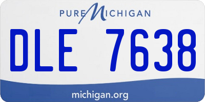 MI license plate DLE7638