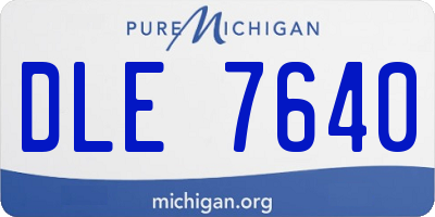 MI license plate DLE7640