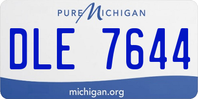 MI license plate DLE7644