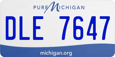 MI license plate DLE7647