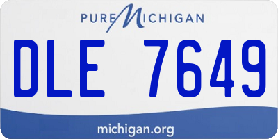 MI license plate DLE7649