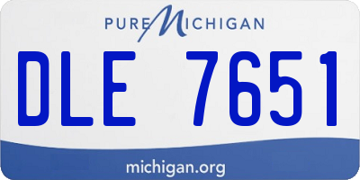 MI license plate DLE7651
