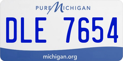 MI license plate DLE7654