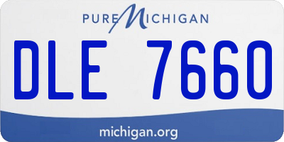MI license plate DLE7660