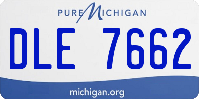 MI license plate DLE7662