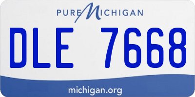 MI license plate DLE7668