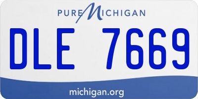MI license plate DLE7669