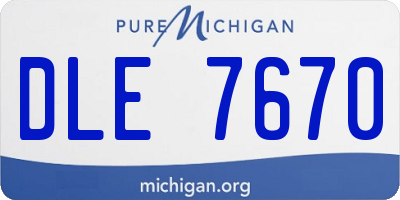 MI license plate DLE7670