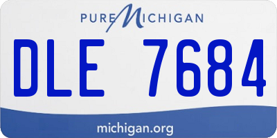 MI license plate DLE7684