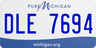 MI license plate DLE7694