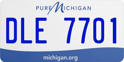 MI license plate DLE7701