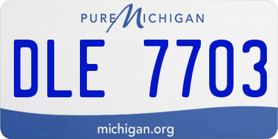 MI license plate DLE7703