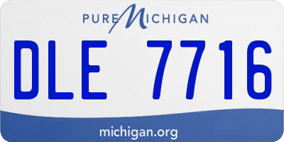 MI license plate DLE7716