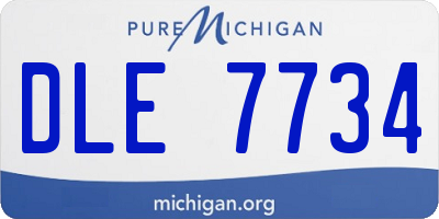 MI license plate DLE7734