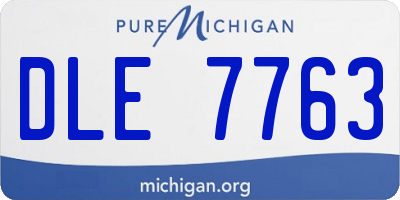 MI license plate DLE7763