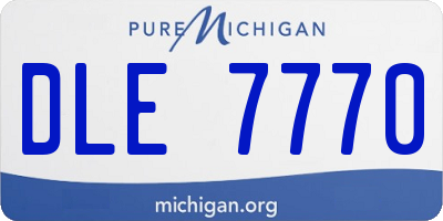 MI license plate DLE7770