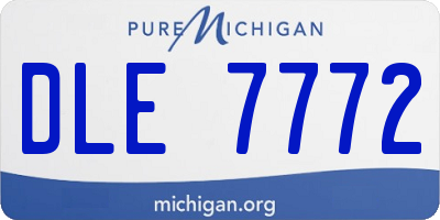 MI license plate DLE7772