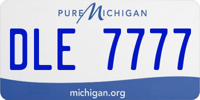 MI license plate DLE7777