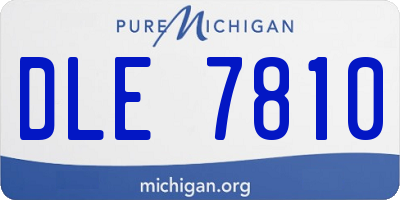 MI license plate DLE7810