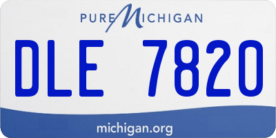 MI license plate DLE7820